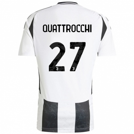 Kandiny Kinderen Juan Ignacio Quattrocchi #27 Wit Zwart Thuisshirt Thuistenue 2024/25 T-Shirt