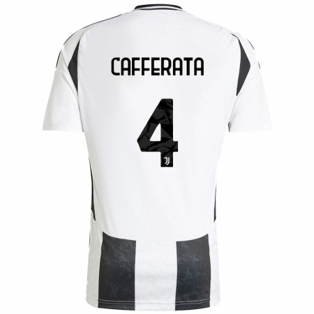 Kandiny Kinderen Federica Cafferata #4 Wit Zwart Thuisshirt Thuistenue 2024/25 T-Shirt