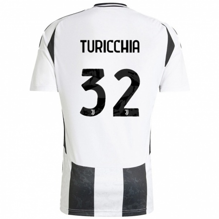 Kandiny Kinderen Riccardo Turicchia #32 Wit Zwart Thuisshirt Thuistenue 2024/25 T-Shirt