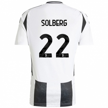 Kandiny Kinderen Elias Solberg #22 Wit Zwart Thuisshirt Thuistenue 2024/25 T-Shirt