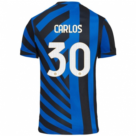 Kandiny Bambino Maglia Carlos Augusto #30 Blu Nero Kit Gara Home 2024/25 Maglietta