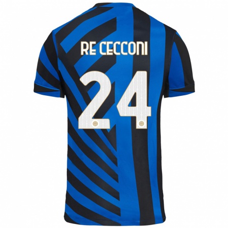 Kandiny Bambino Maglia Gabriele Re Cecconi #24 Blu Nero Kit Gara Home 2024/25 Maglietta