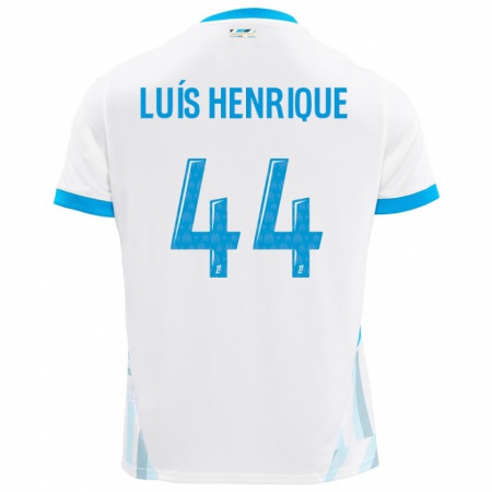 Kandiny Kinderen Luis Henrique #44 Wit Hemelsblauw Thuisshirt Thuistenue 2024/25 T-Shirt