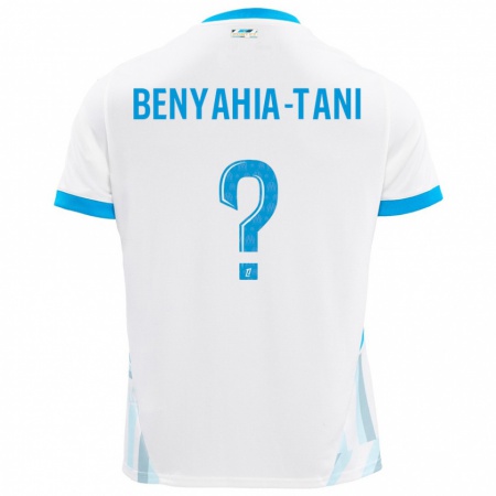 Kandiny Kinderen Aylan Benyahia-Tani #0 Wit Hemelsblauw Thuisshirt Thuistenue 2024/25 T-Shirt