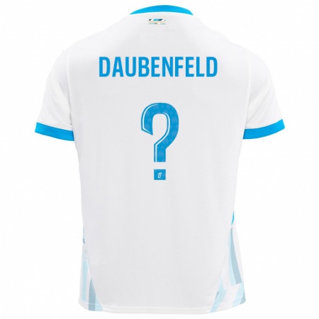 Kandiny Kinderen Lucas Daubenfeld #0 Wit Hemelsblauw Thuisshirt Thuistenue 2024/25 T-Shirt