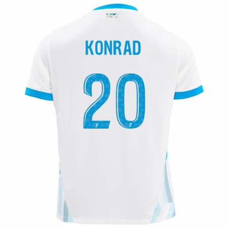 Kandiny Kinderen Konrad De La Fuente #20 Wit Hemelsblauw Thuisshirt Thuistenue 2024/25 T-Shirt