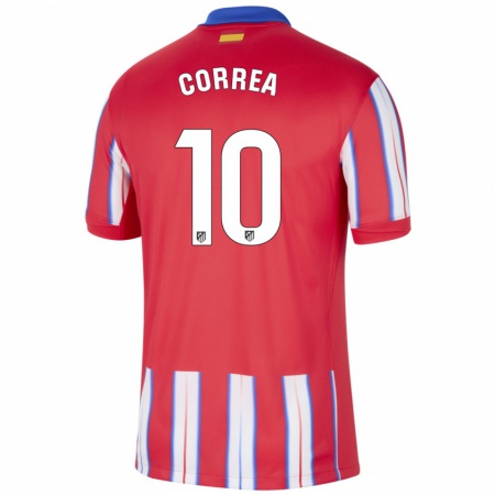 Kandiny Kinderen Ángel Correa #10 Rood Wit Blauw Thuisshirt Thuistenue 2024/25 T-Shirt