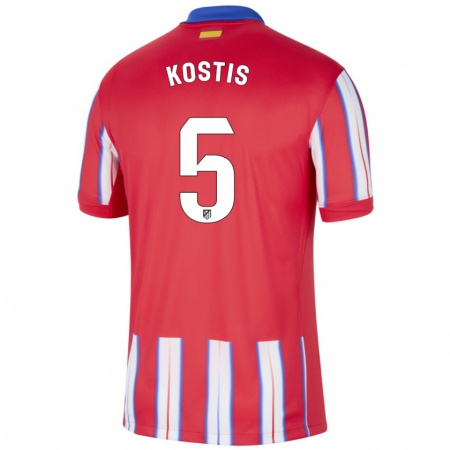 Kandiny Kinderen Ilias Kostis #5 Rood Wit Blauw Thuisshirt Thuistenue 2024/25 T-Shirt