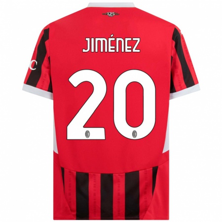 Kandiny Kinderen Álex Jiménez #20 Rood Zwart Thuisshirt Thuistenue 2024/25 T-Shirt