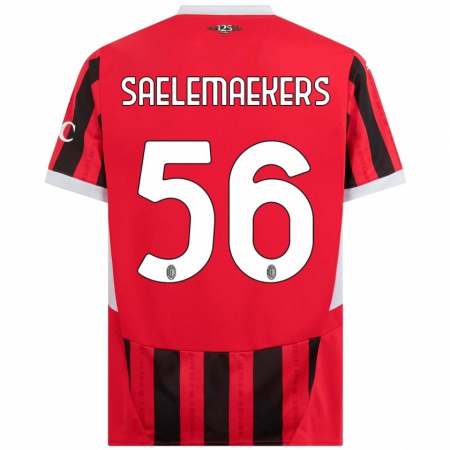 Kandiny Kinderen Alexis Saelemaekers #56 Rood Zwart Thuisshirt Thuistenue 2024/25 T-Shirt