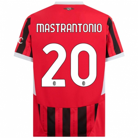 Kandiny Kinderen Davide Mastrantonio #20 Rood Zwart Thuisshirt Thuistenue 2024/25 T-Shirt