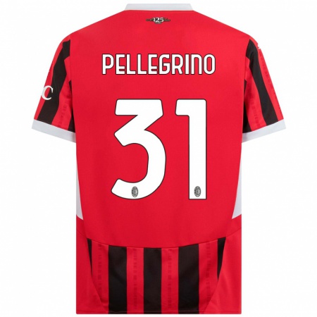 Kandiny Bambino Maglia Marco Pellegrino #31 Rosso Nero Kit Gara Home 2024/25 Maglietta