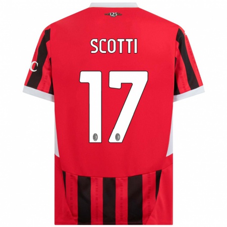 Kandiny Kinder Filippo Scotti #17 Rot Schwarz Heimtrikot Trikot 2024/25 T-Shirt Österreich