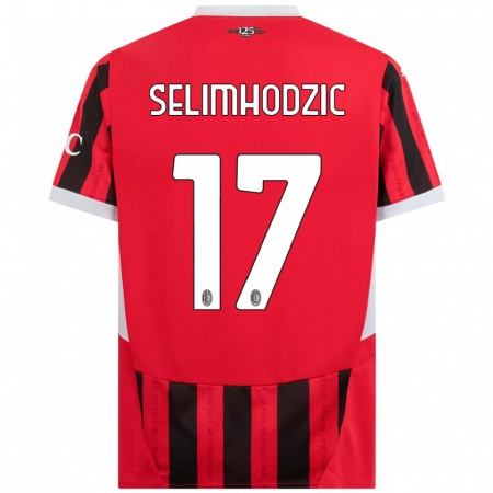 Kandiny Kinderen Noa Selimhodzic #17 Rood Zwart Thuisshirt Thuistenue 2024/25 T-Shirt