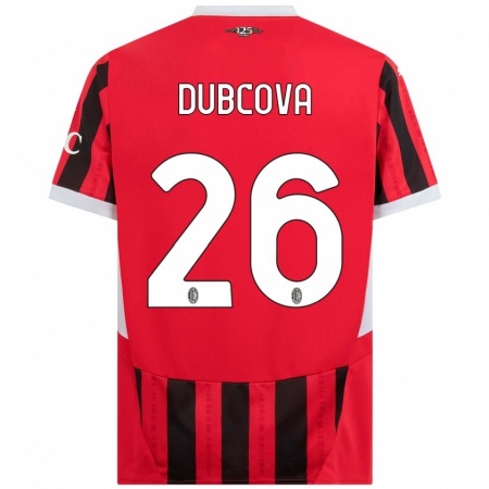 Kandiny Kinderen Michaela Dubcova #26 Rood Zwart Thuisshirt Thuistenue 2024/25 T-Shirt