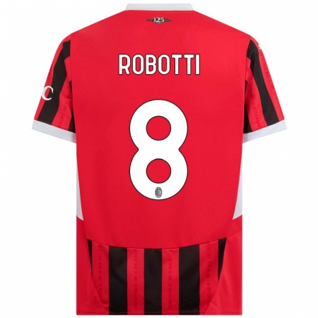 Kandiny Kinderen Giovanni Robotti #8 Rood Zwart Thuisshirt Thuistenue 2024/25 T-Shirt