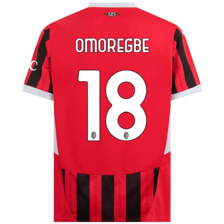 Kandiny Bambino Maglia Bob Murphy Omoregbe #18 Rosso Nero Kit Gara Home 2024/25 Maglietta