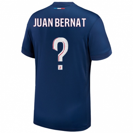 Kandiny Kinderen Juan Bernat #0 Marineblauw Wit Thuisshirt Thuistenue 2024/25 T-Shirt