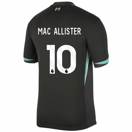 Kandiny Kinderen Alexis Mac Allister #10 Zwart Antraciet Wit Uitshirt Uittenue 2024/25 T-Shirt