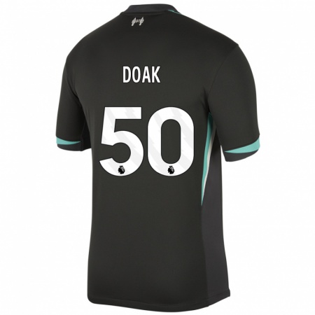 Kandiny Kinderen Ben Doak #50 Zwart Antraciet Wit Uitshirt Uittenue 2024/25 T-Shirt