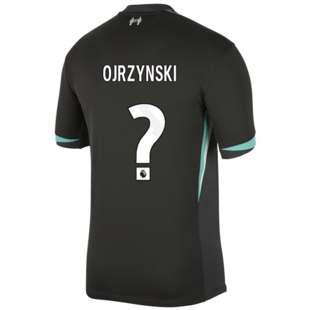 Kandiny Niño Camiseta Jakub Ojrzynski #0 Negro Antracita Blanco 2ª Equipación 2024/25 La Camisa