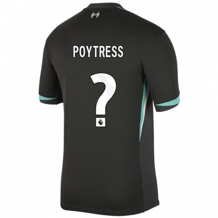 Kandiny Bambino Maglia Jacob Poytress #0 Nero Antracite Bianco Kit Gara Away 2024/25 Maglietta