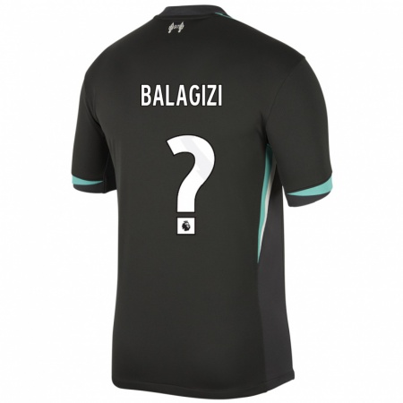 Kandiny Niño Camiseta James Balagizi #0 Negro Antracita Blanco 2ª Equipación 2024/25 La Camisa