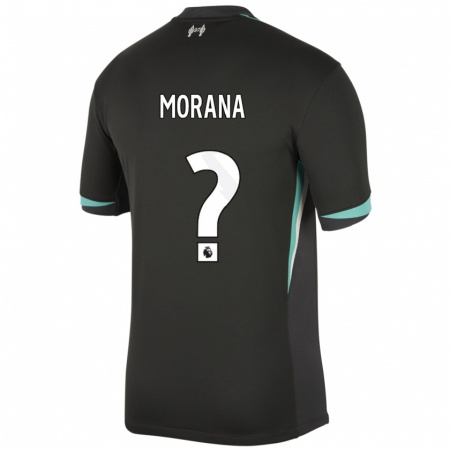 Kandiny Niño Camiseta Nathan Morana #0 Negro Antracita Blanco 2ª Equipación 2024/25 La Camisa