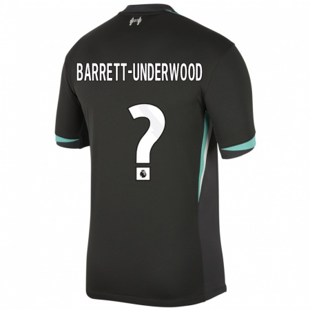 Kandiny Kinderen Keehan Barrett-Underwood #0 Zwart Antraciet Wit Uitshirt Uittenue 2024/25 T-Shirt