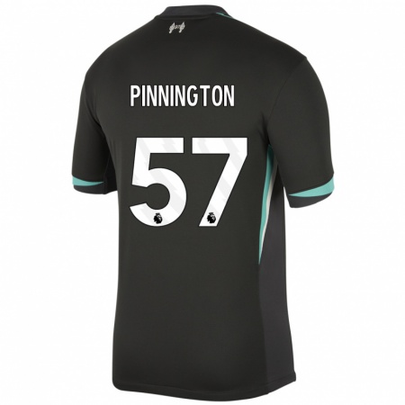 Kandiny Niño Camiseta Carter Pinnington #57 Negro Antracita Blanco 2ª Equipación 2024/25 La Camisa