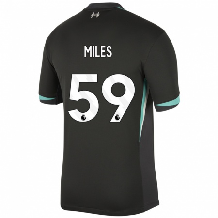 Kandiny Niño Camiseta Terence Miles #59 Negro Antracita Blanco 2ª Equipación 2024/25 La Camisa