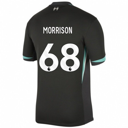 Kandiny Niño Camiseta Kieran Morrison #68 Negro Antracita Blanco 2ª Equipación 2024/25 La Camisa