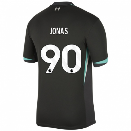 Kandiny Niño Camiseta Lee Jonas #90 Negro Antracita Blanco 2ª Equipación 2024/25 La Camisa