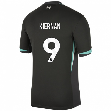 Kandiny Niño Camiseta Leanne Kiernan #9 Negro Antracita Blanco 2ª Equipación 2024/25 La Camisa