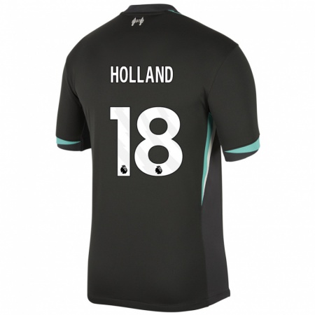 Kandiny Kinderen Ceri Holland #18 Zwart Antraciet Wit Uitshirt Uittenue 2024/25 T-Shirt