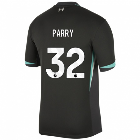 Kandiny Niño Camiseta Lucy Parry #32 Negro Antracita Blanco 2ª Equipación 2024/25 La Camisa