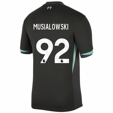 Kandiny Niño Camiseta Mateusz Musialowski #92 Negro Antracita Blanco 2ª Equipación 2024/25 La Camisa