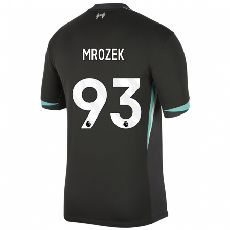 Kandiny Niño Camiseta Fabian Mrozek #93 Negro Antracita Blanco 2ª Equipación 2024/25 La Camisa