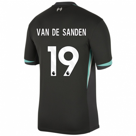 Kandiny Kinderen Shanice Van De Sanden #19 Zwart Antraciet Wit Uitshirt Uittenue 2024/25 T-Shirt