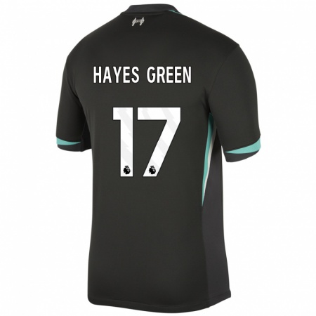 Kandiny Kinderen Charlie Hayes-Green #17 Zwart Antraciet Wit Uitshirt Uittenue 2024/25 T-Shirt