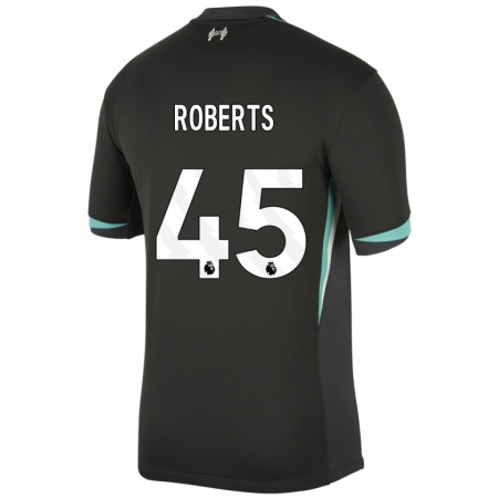 Kandiny Kinderen Iwan Roberts #45 Zwart Antraciet Wit Uitshirt Uittenue 2024/25 T-Shirt