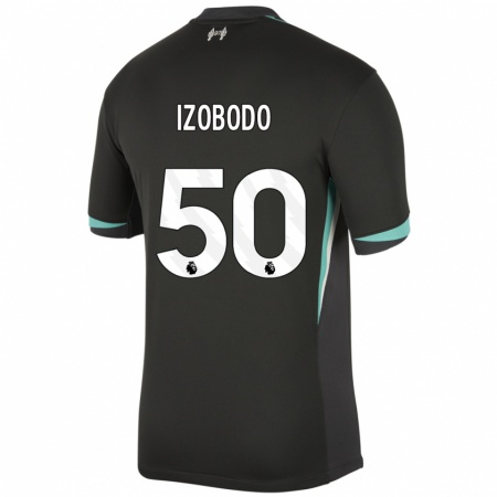 Kandiny Kinderen Elijah Izobodo John #50 Zwart Antraciet Wit Uitshirt Uittenue 2024/25 T-Shirt