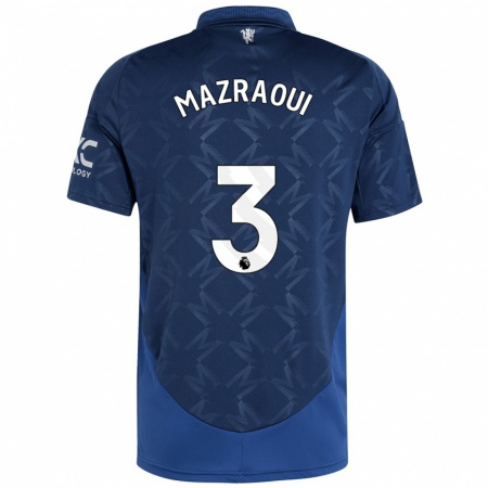 Kandiny Kinderen Noussair Mazraoui #3 Indigo Uitshirt Uittenue 2024/25 T-Shirt