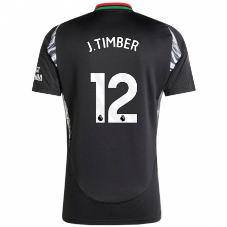 Kandiny Bambino Maglia Jurrien Timber #12 Nero Kit Gara Away 2024/25 Maglietta