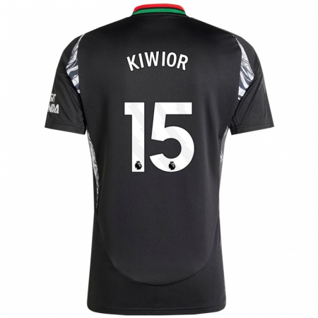 Kandiny Bambino Maglia Jakub Kiwior #15 Nero Kit Gara Away 2024/25 Maglietta