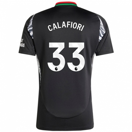 Kandiny Kinderen Riccardo Calafiori #33 Zwart Uitshirt Uittenue 2024/25 T-Shirt