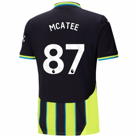 Kandiny Kinderen James Mcatee #87 Blauw Geel Uitshirt Uittenue 2024/25 T-Shirt