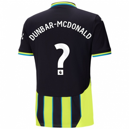 Kandiny Kinderen Christian Dunbar-Mcdonald #0 Blauw Geel Uitshirt Uittenue 2024/25 T-Shirt