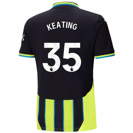 Kandiny Kinderen Khiara Keating #35 Blauw Geel Uitshirt Uittenue 2024/25 T-Shirt