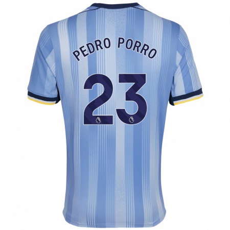 Kandiny Kinderen Pedro Porro #23 Lichtblauw Uitshirt Uittenue 2024/25 T-Shirt